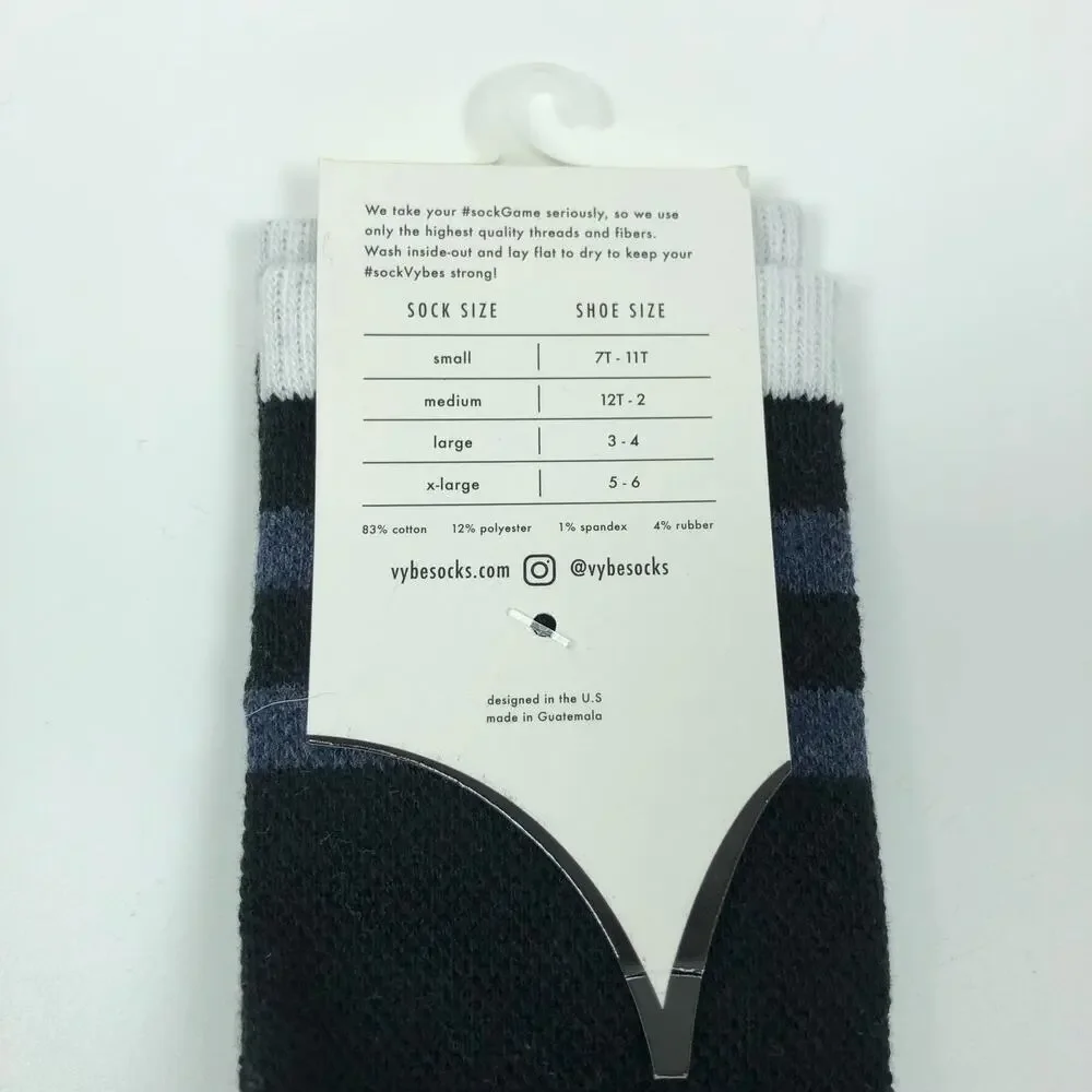 Lot 6 Pairs Kids Youth Boys Socks Size XL / Shoe Size 5 - 6 Crew Athletic Vybe